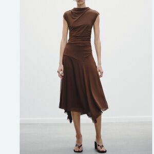ZARA Elegant Brown Sleeveless Dress